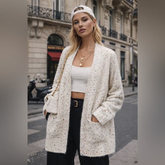 Papillon Blanc Sweaters - Papillon Blanc Multicolor Speckled Cardigan